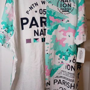Parish Nation 4xl short sleeve men green white pink camo t shirt